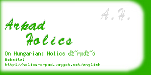 arpad holics business card